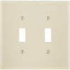 Leviton 2-Gang Plastic Oversized Toggle Switch Wall Plate, Ivory