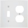 Leviton 2-Gang Plastic Single Toggle/Duplex Outlet Wall Plate, White