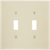 Leviton 2-Gang Plastic Toggle Switch Wall Plate, Ivory