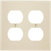 Leviton 2-Gang Smooth Plastic Outlet Wall Plate, Ivory