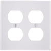 Leviton 2-Gang Smooth Plastic Outlet Wall Plate, White