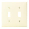 Leviton 2-Gang Thermoplastic Nylon Toggle Switch Wall Plate, Ivory