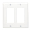 Leviton Decora 2-Gang Smooth Plastic Rocker Decorator Wall Plate, White