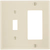 Leviton Decora 2-Gang Thermoset Single Toggle/Rocker Wall Plate, Ivory