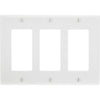 Leviton Decora 3-Gang Smooth Plastic Rocker Decorator Wall Plate, White
