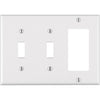 Leviton Decora 3-Gang Thermoset 2-Toggle/Rocker Wall Plate, White