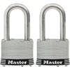 Master Lock 1-3/4 In. Laminated Stainless Steel Keyed Padlock with 1-1/2 In. Shackle (2-Pack)