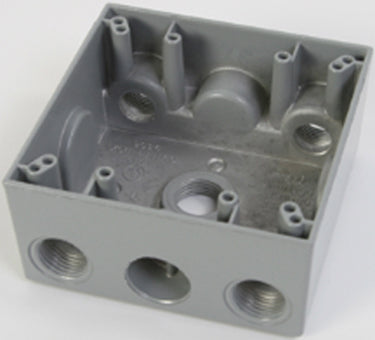 BOX 2 GANG FIVE 1/2  HOLES - GRAY
