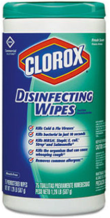 CLOROX DISINFECTANT WIPES 75CT
