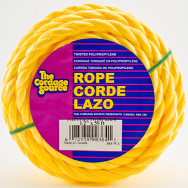 ROPE 3/8X100 TWISTED YELLOW POLY