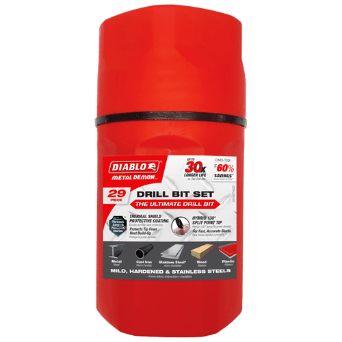 Diablo 29 pc Metal Demon™ Drill Bits Set for Mild Hardened and Stainless Steels