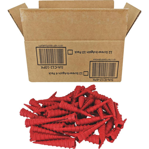 Screw-It-Again #2 to #16 Thread x 2 In. Red Plastic Wood Anchor (50 Ct.)