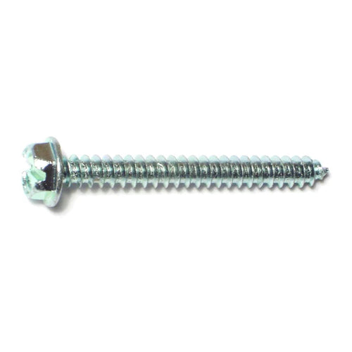 Monster Fastener Zinc Plated Steel Slotted Hex Washer Head Sheet Metal Screws