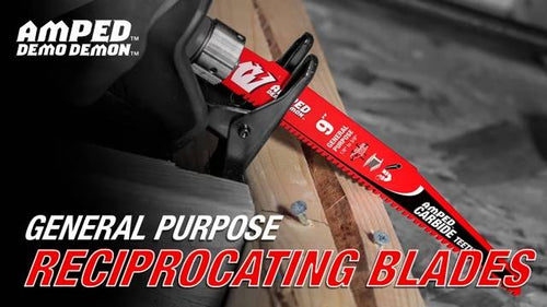 Diablo 9 6/9TPI AMPED™ Demo Demon™ Carbide Teeth Reciprocating Saw Blades for General Purpose Cuts