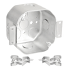 Southwire 4 Octagon Old Work Box, 2-1/8 Deep - Drawn, W/Conduit KO's And FixtureEars 3-1/2 O.C.