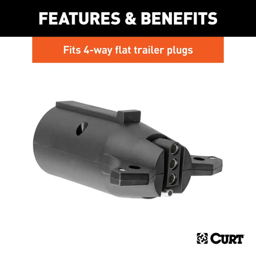 CURT Electrical Adapter 7-Way RV Blade Vehicle to 4-Flat Trailer