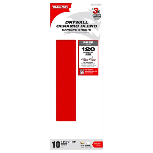 Diablo 4-3/16 x 11-1/4 Sanding Sheets for Drywall
