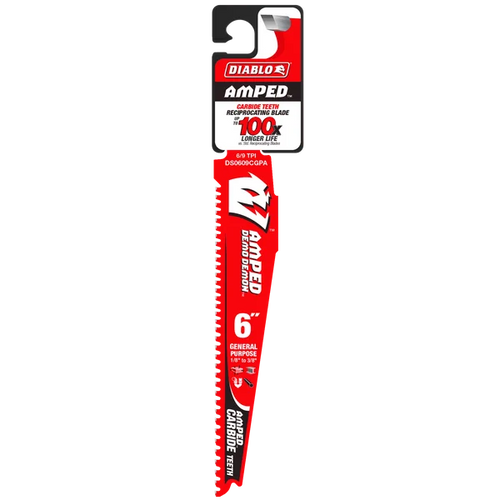 Diablo 6/9TPI AMPED™ Demo Demon™ Carbide Teeth Reciprocating Saw Blades for General Purpose Cuts