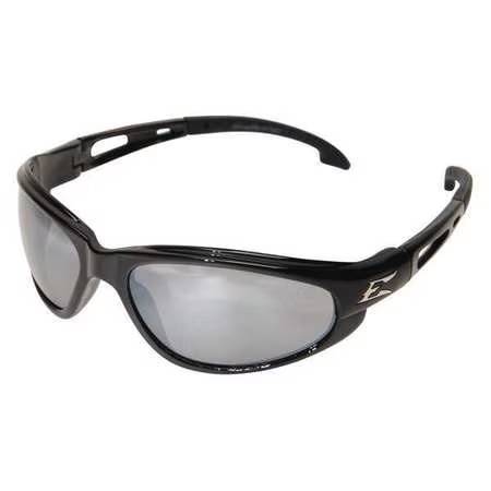 Edge Eyewear Dakura Black Frame Safety Glasses with Silver Mirror Lens