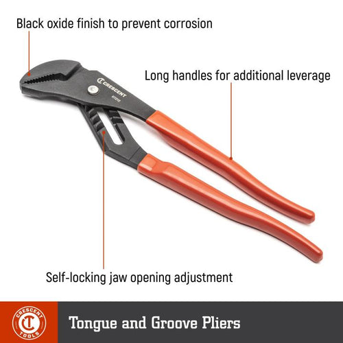 Crescent 10 Straight Jaw Dipped Handle Tongue and Groove Pliers