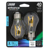 Feit Electric 5W (40Watt Replacement) Daylight (5000K) A15 Dimmable Glass Filament Enhance (2-Pack)