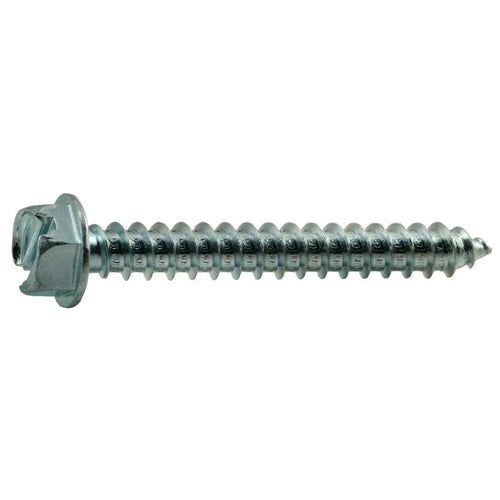 Monster Fastener Zinc Plated Steel Slotted Hex Washer Head Sheet Metal Screws