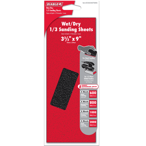 Diablo 1/3 Sheet Assorted Wet/Dry Sanding Sheets