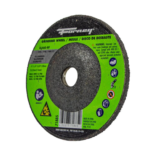 Forney Industries Grinding Wheel, Aluminum, Type 27, 4 in x 1/4 in x 5/8 in