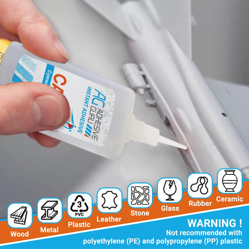 Super CA Glue with Activator - 0.9 oz & 3.38 fl oz - Adhesive Guru - AG210